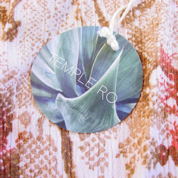 TEMPLE RO $168 Snake Print Boho Racer-Back Maxi Dress M - NEW - Made in USA - Picture 15 of 15